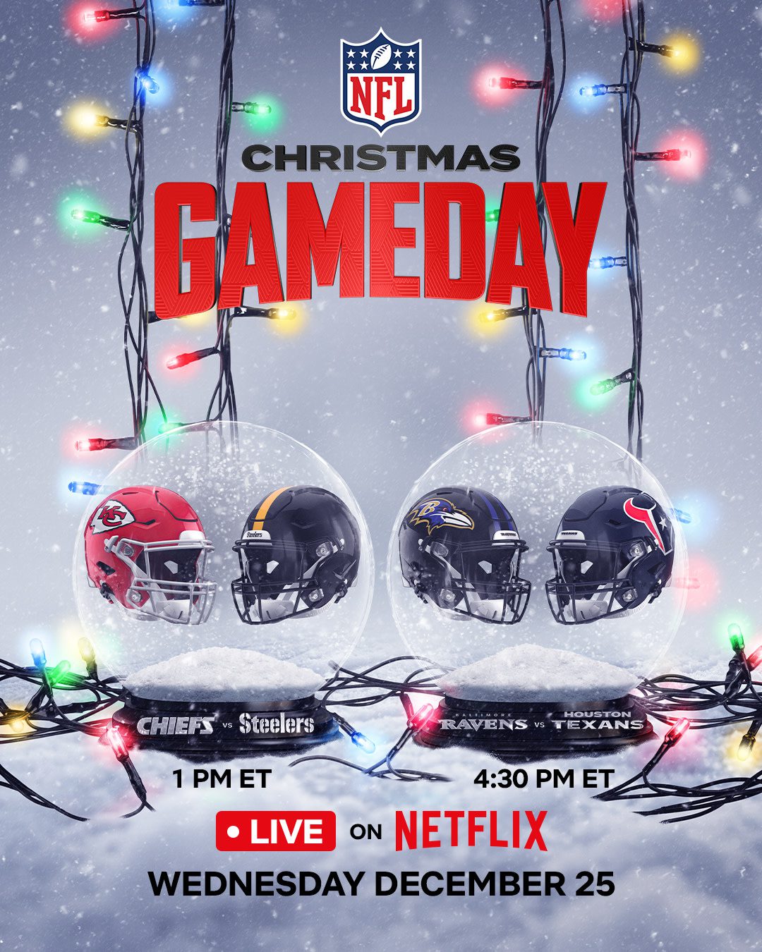 Chiefs vs Steelers NFL Christmas doubleheader