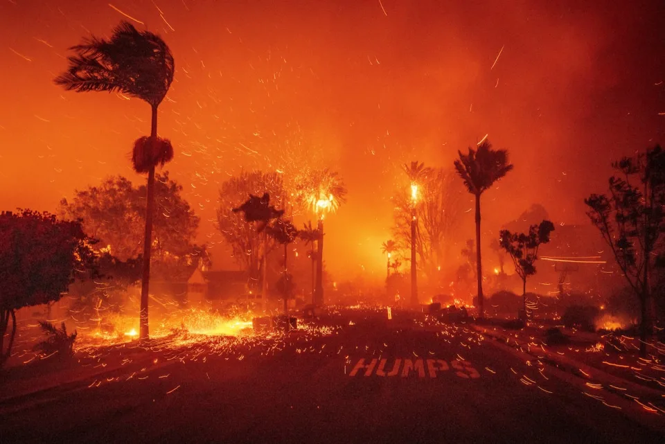 Satellite imagery of California wildfires 2025